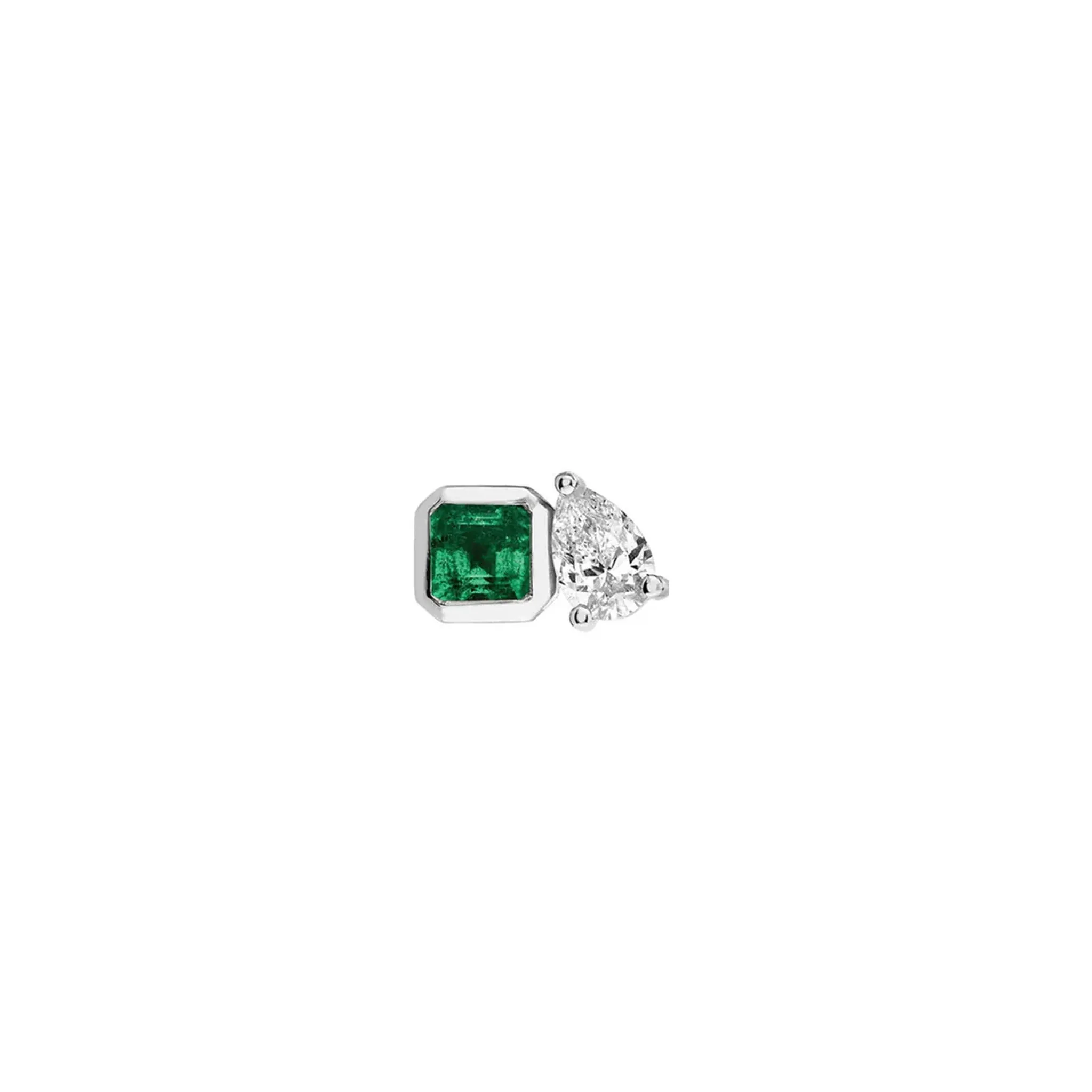 Mini Lovers Duet Emerald & Diamond Studs