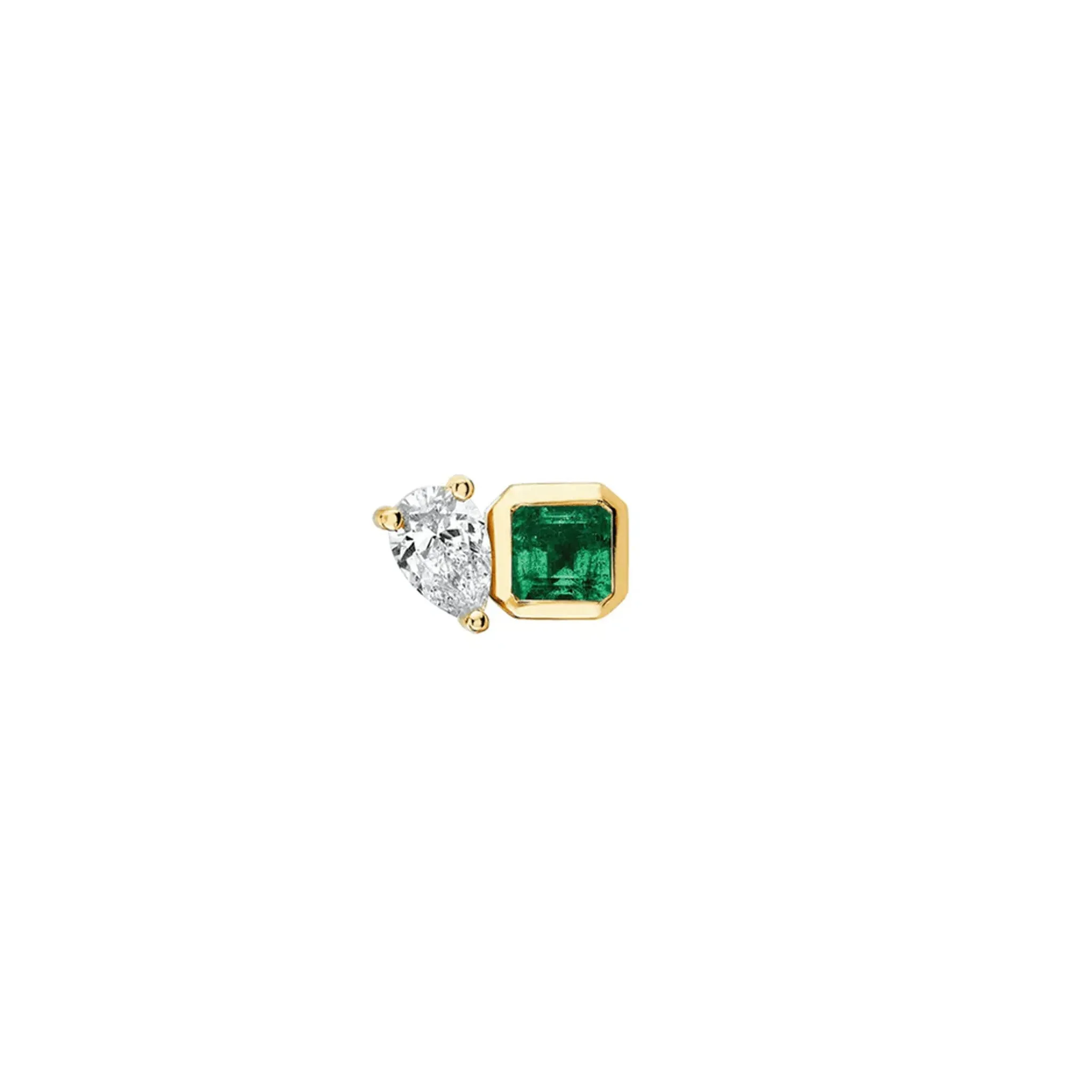 Mini Lovers Duet Emerald & Diamond Studs