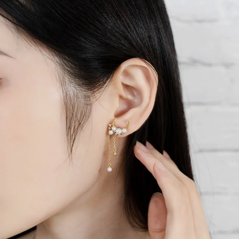 Moon and Star Earrings