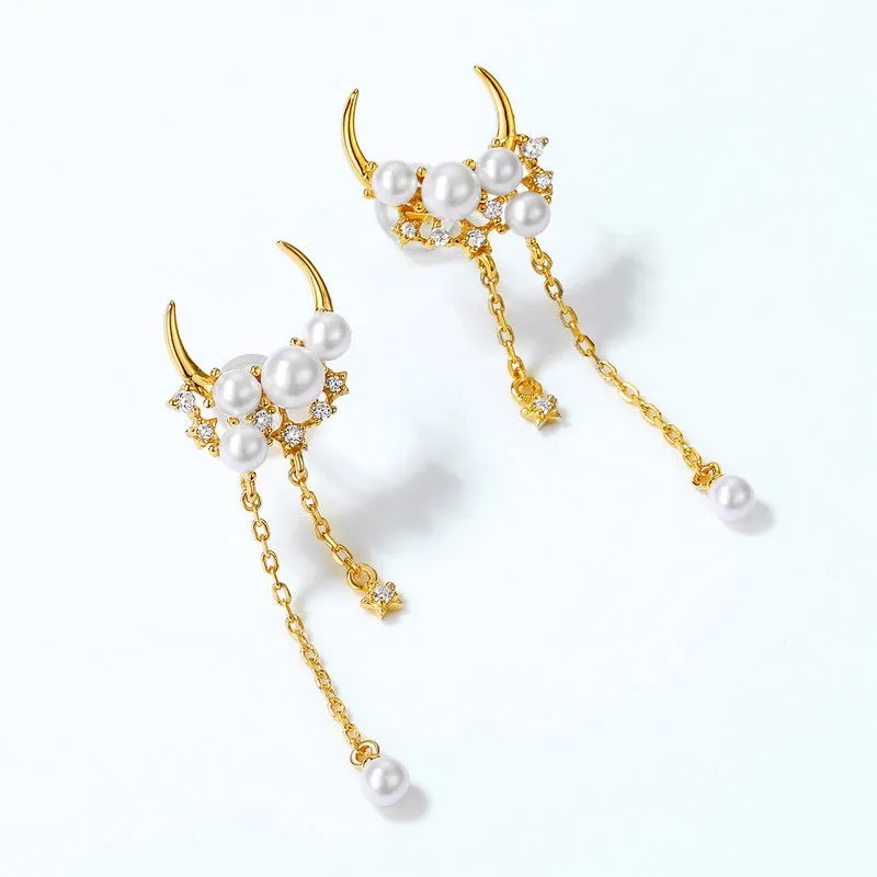 Moon and Star Earrings
