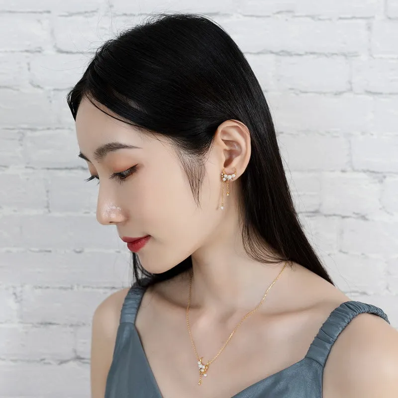 Moon and Star Earrings