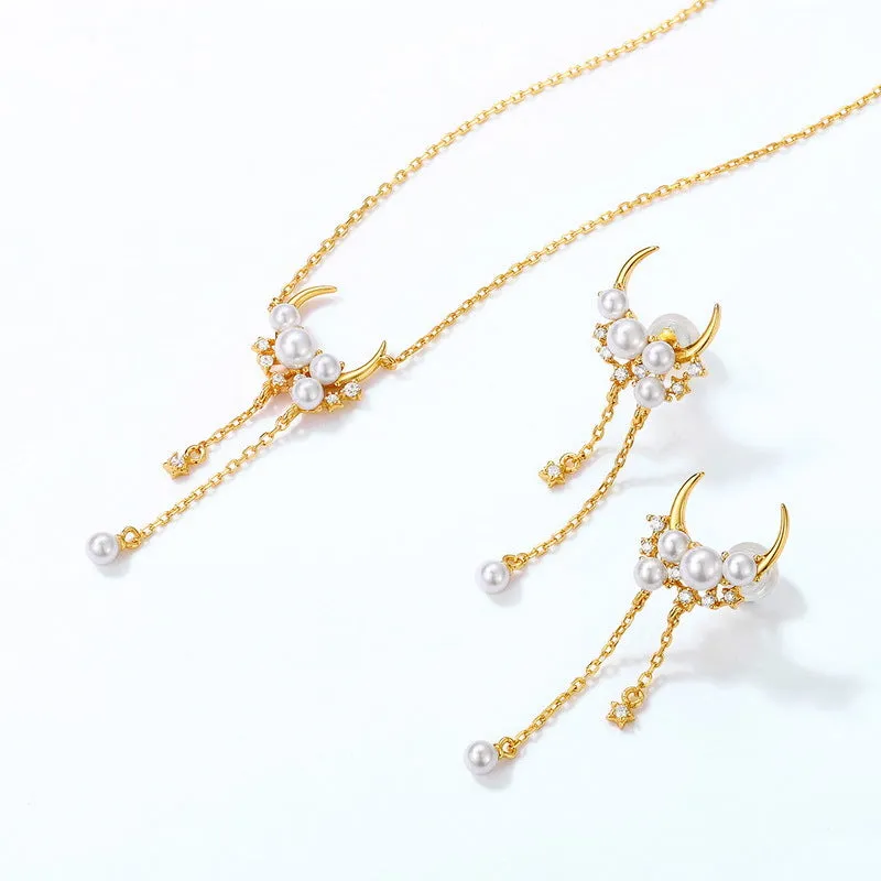 Moon and Star Earrings