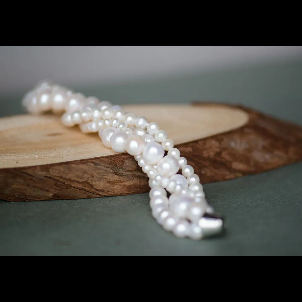 Multiple Rows Freshwater Pearls Wedding Bracelet, Bridal Jewellery, Bridal, Bridesmaids