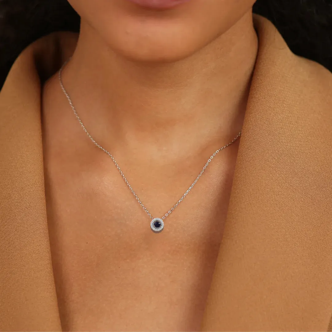 Natural Blue Sapphire Dancing Stone Necklace