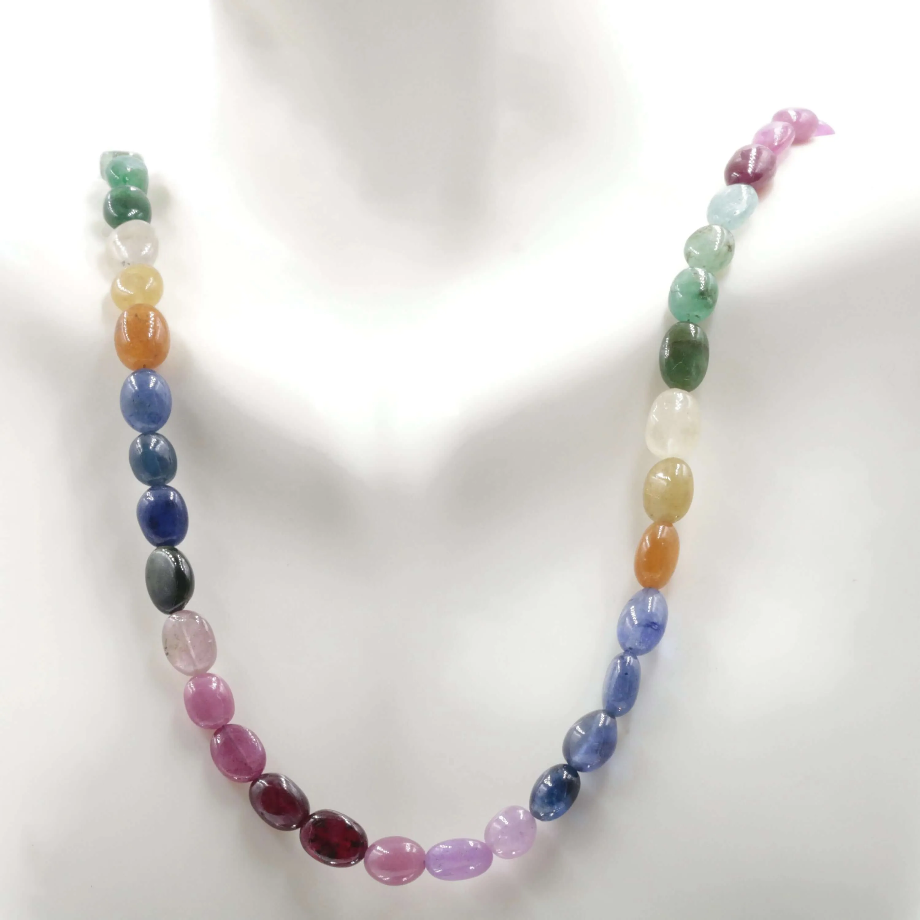 Natural Multi Gemstone Strand Genuine Emerald Beads Orange Sapphire Beaded Strand Blue Sapphire Beaded Strand SKU 6142700 6142702