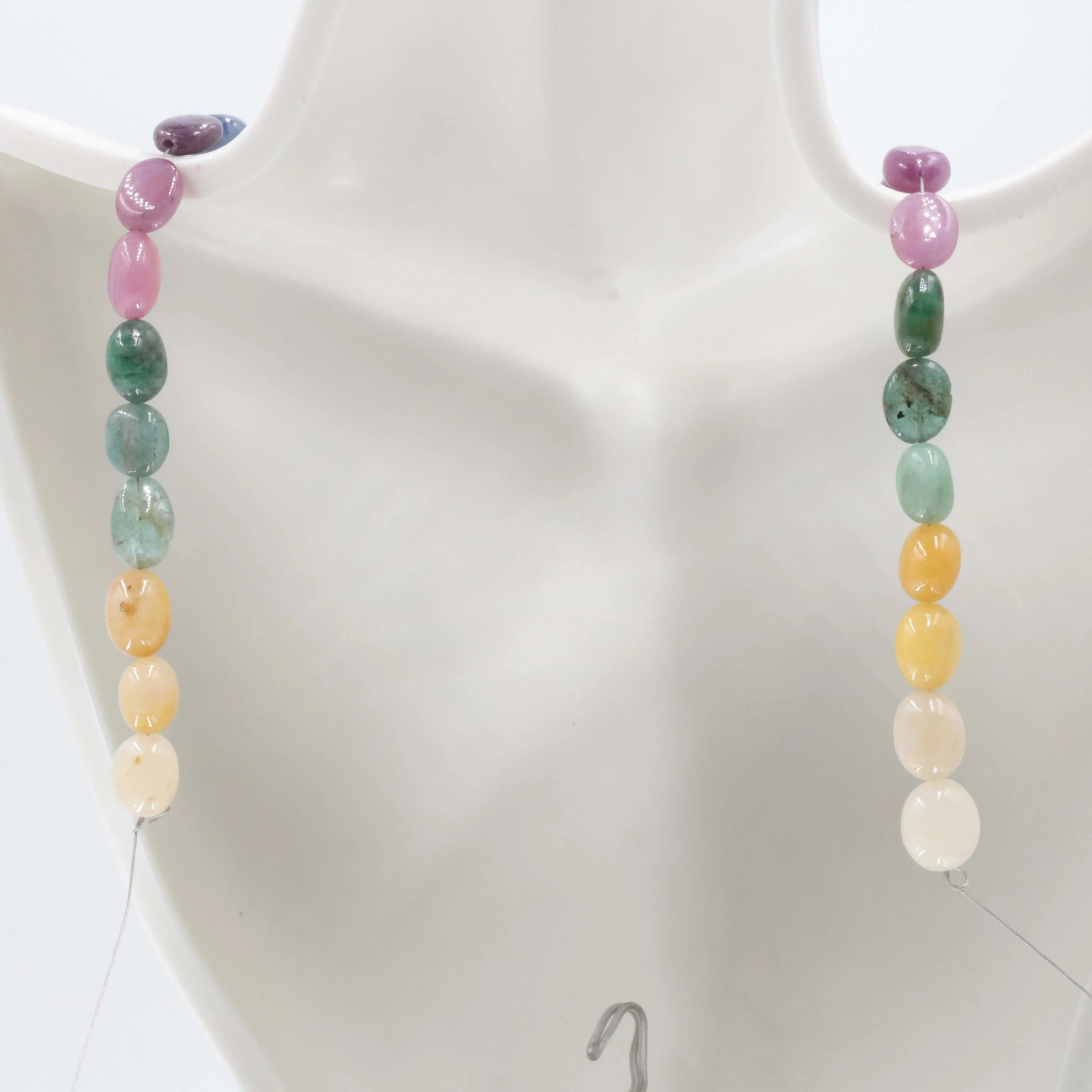Natural Multi Gemstone Strand Genuine Emerald Beads Orange Sapphire Beaded Strand Blue Sapphire Beaded Strand SKU 6142700 6142702