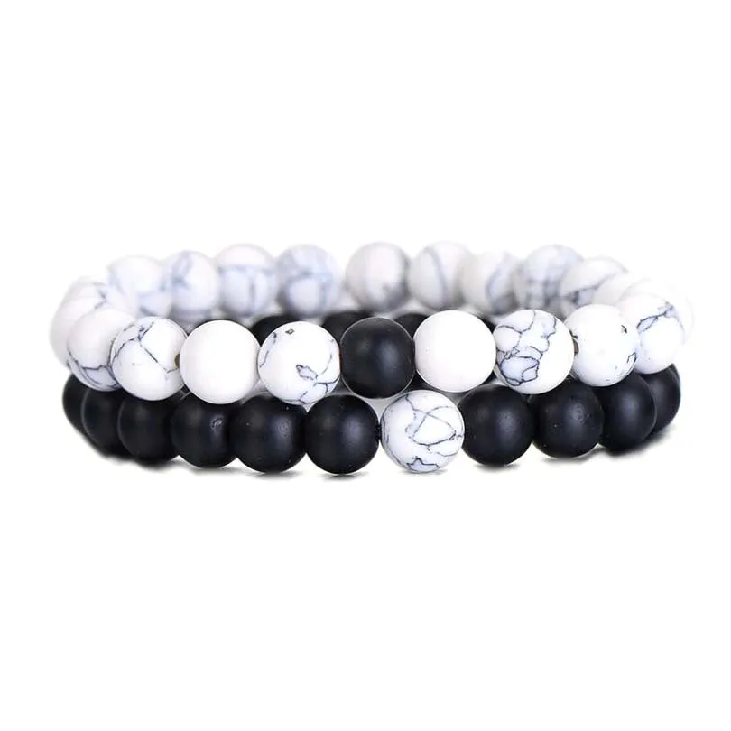 Natural Volcanic Stone White Pine Red Pine Tiger Eye Beaded Set