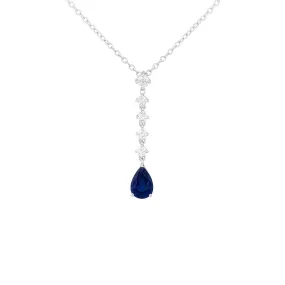 Necklace with Diamonds and Sapphire