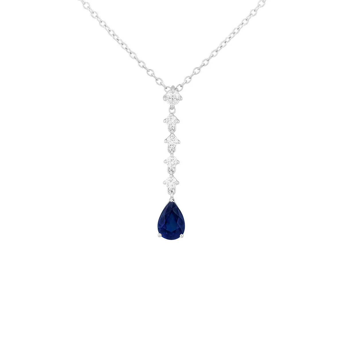 Necklace with Diamonds and Sapphire