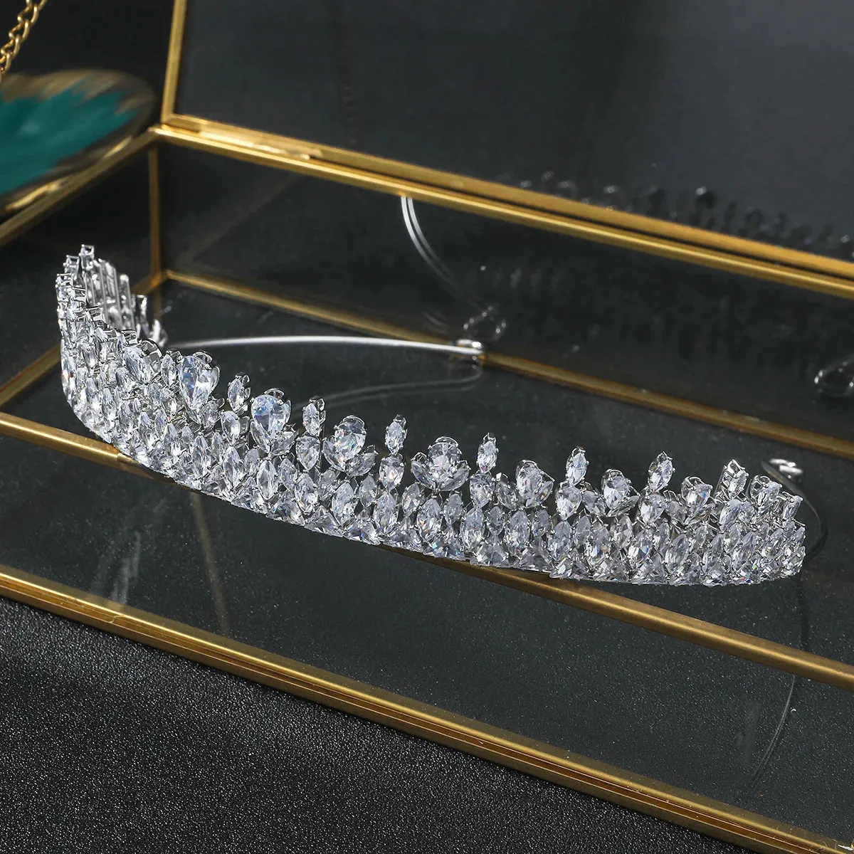 New Bride Zircon Crown Headwear Wedding Hair Accessories tiara Headband BH6044