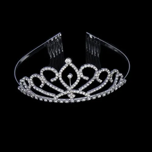 New design Romatic crown tiara elegant peach heart rhinestone crystal hair jewelry luxury bride wedding party