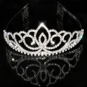 New design Romatic crown tiara elegant peach heart rhinestone crystal hair jewelry luxury bride wedding party
