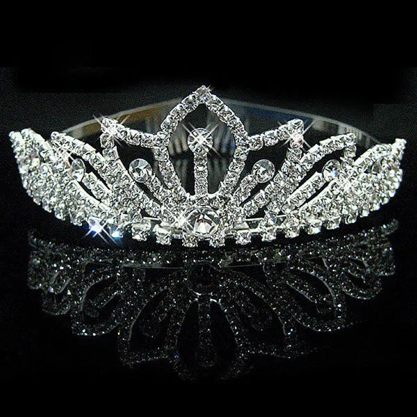 New design Romatic crown tiara elegant peach heart rhinestone crystal hair jewelry luxury bride wedding party