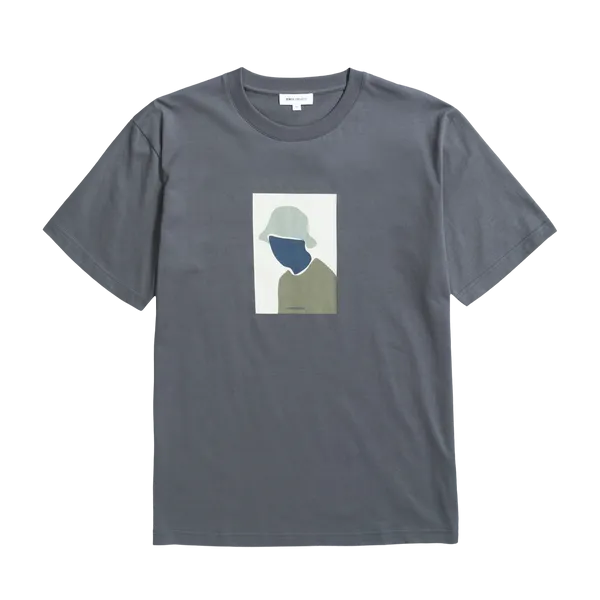 Norse Projects Johannes Bucket Hat Print T-Shirt - Magnet Grey