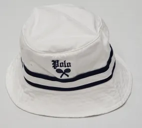 Nwt Polo Ralph Lauren White Polo Tennis Bucket Hat