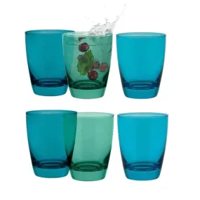 Ocean Tiara Greens Coloured DOF Glasses - Set of 6 - 365ml