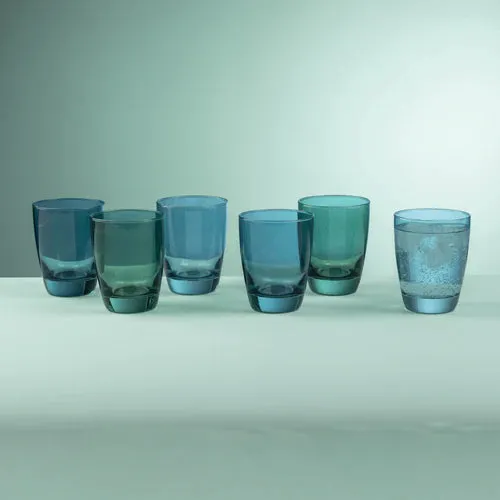 Ocean Tiara Greens Coloured DOF Glasses - Set of 6 - 365ml