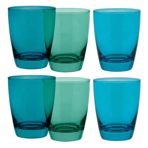 Ocean Tiara Greens Coloured DOF Glasses - Set of 6 - 365ml