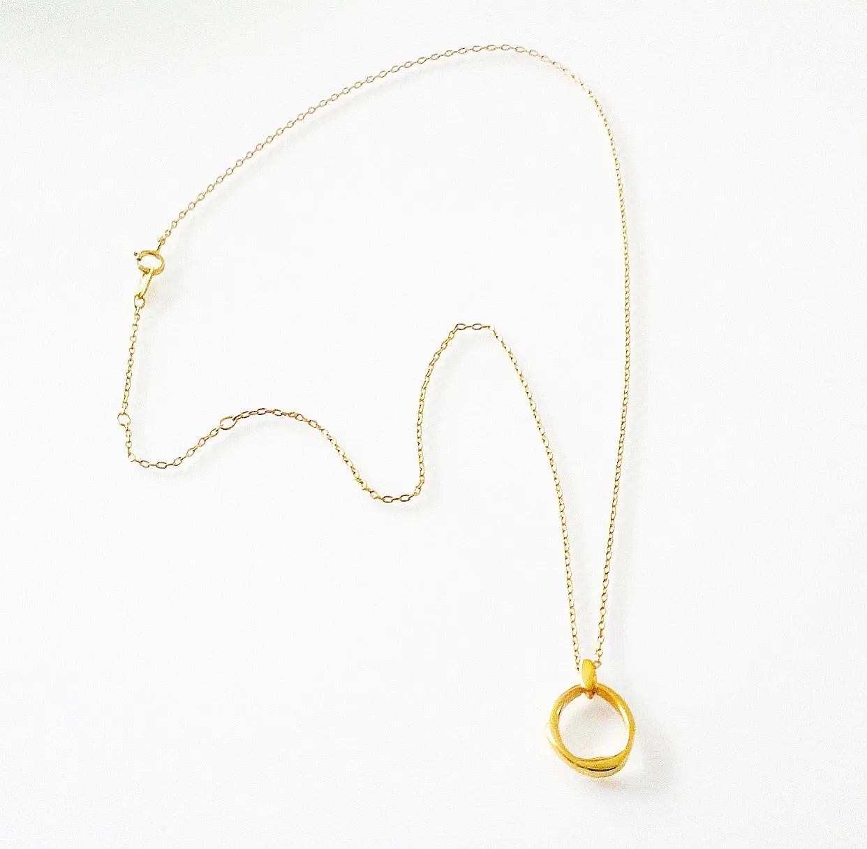 Oval Circle Necklace 925 Sterling Silver Irregular Open Oval Circle Dainty Necklace