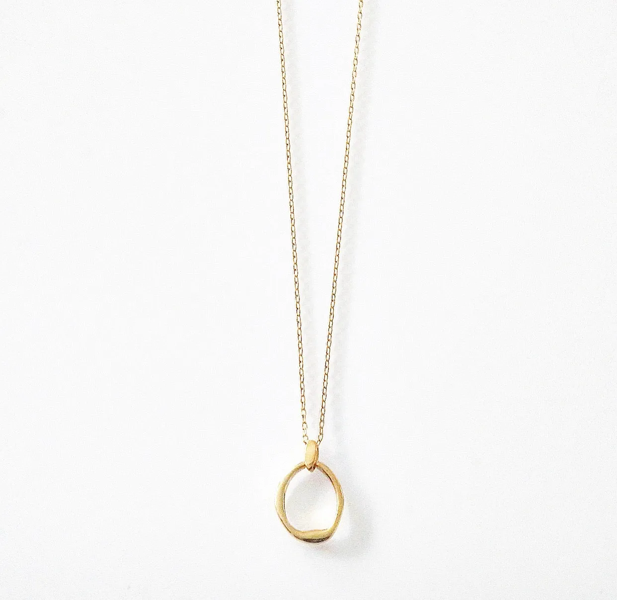 Oval Circle Necklace 925 Sterling Silver Irregular Open Oval Circle Dainty Necklace