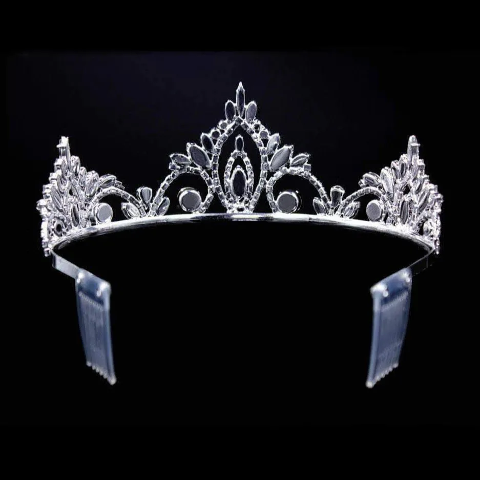 Pageant Prime Crystal Rhinestone 2.5" Silver Tiara