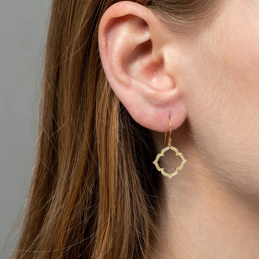pavé clover earrings