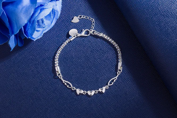 Peach Heart Angel Wing Bracelet