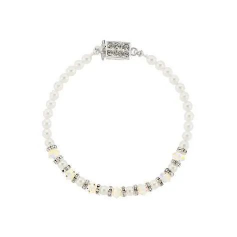 Pearl & Crystal Beaded Bridal Bracelet