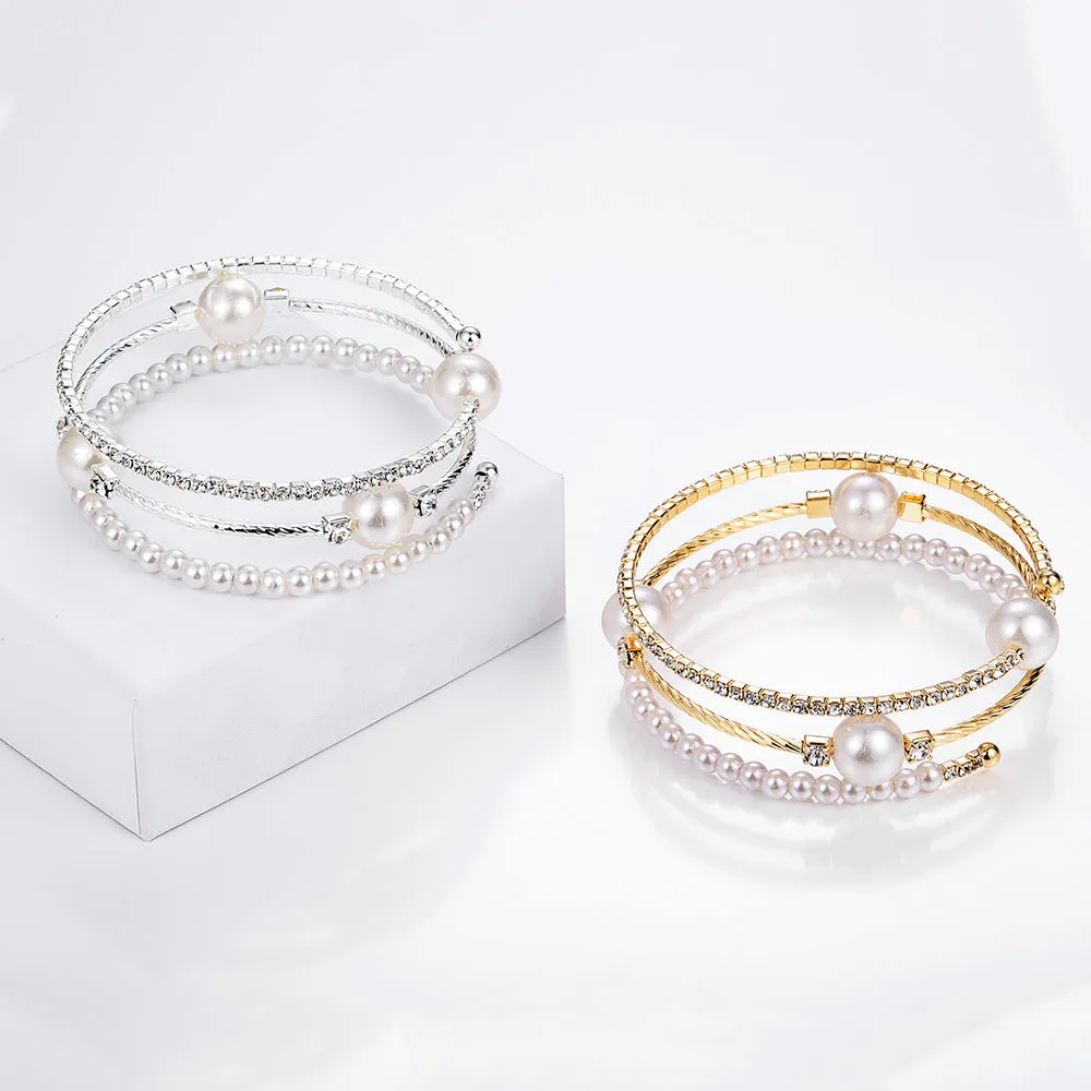 Pearl,  Crystal & Rhinestone Bracelet
