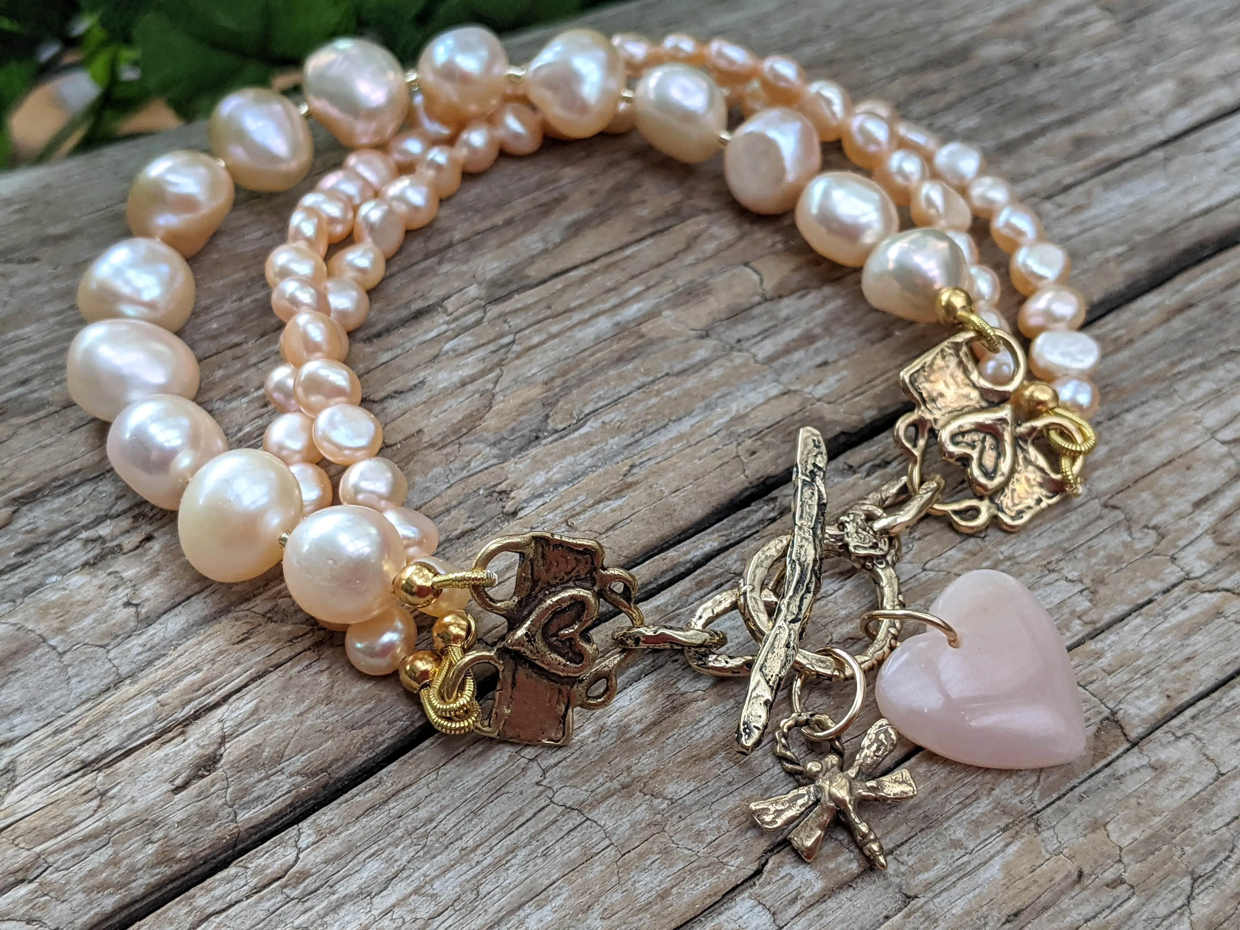 Pink Pearl Multi Strand Bracelet