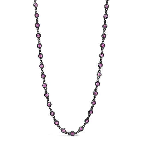 Pink Sapphire Chain Necklace