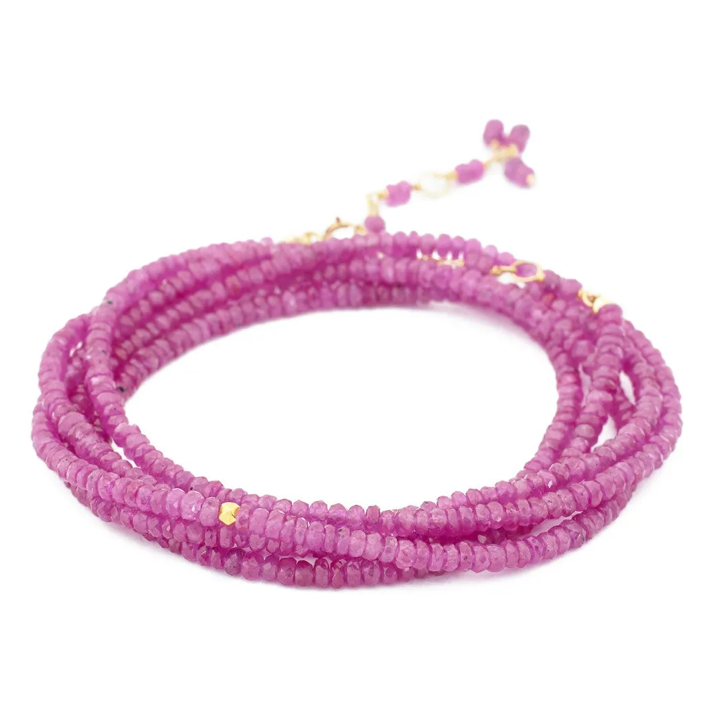 Pink Sapphire Wrap Bracelet