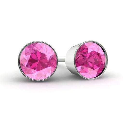 Pink Topaz Stud Earrings