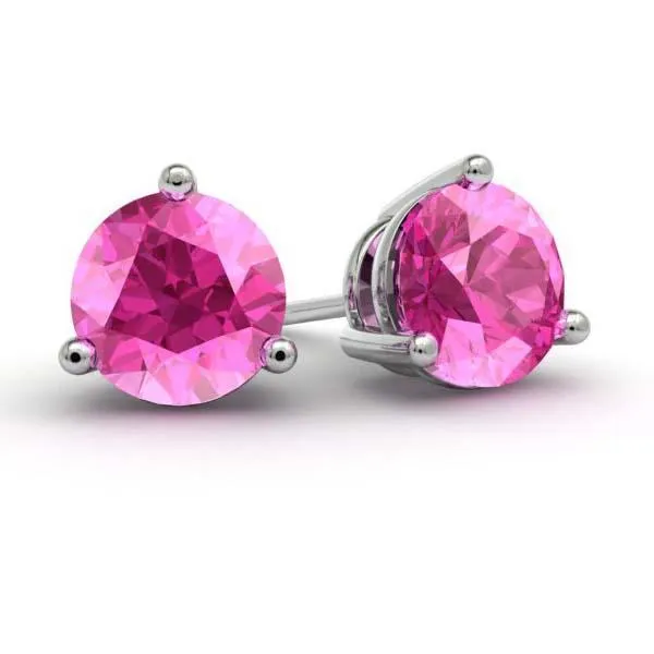 Pink Topaz Stud Earrings