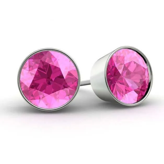 Pink Topaz Stud Earrings