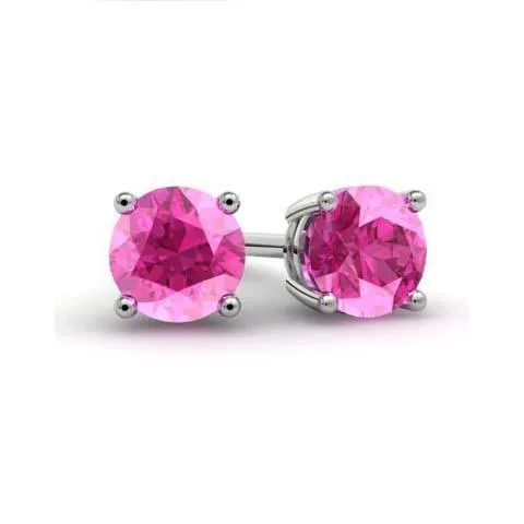Pink Topaz Stud Earrings
