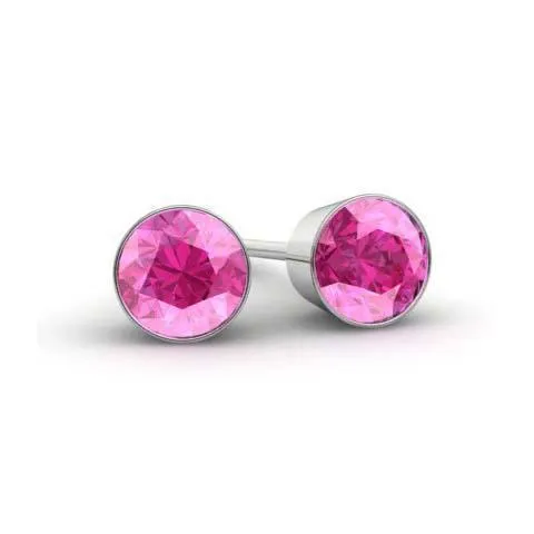 Pink Topaz Stud Earrings