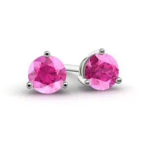 Pink Topaz Stud Earrings