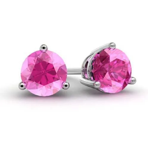Pink Topaz Stud Earrings