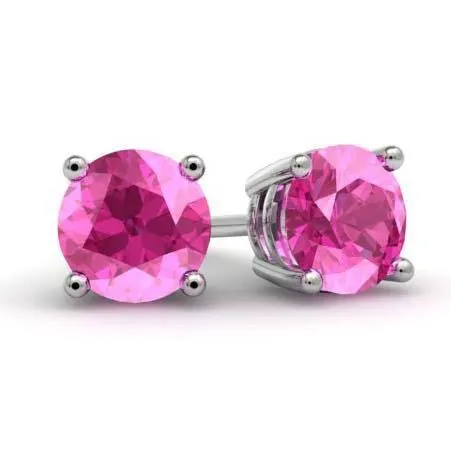 Pink Topaz Stud Earrings