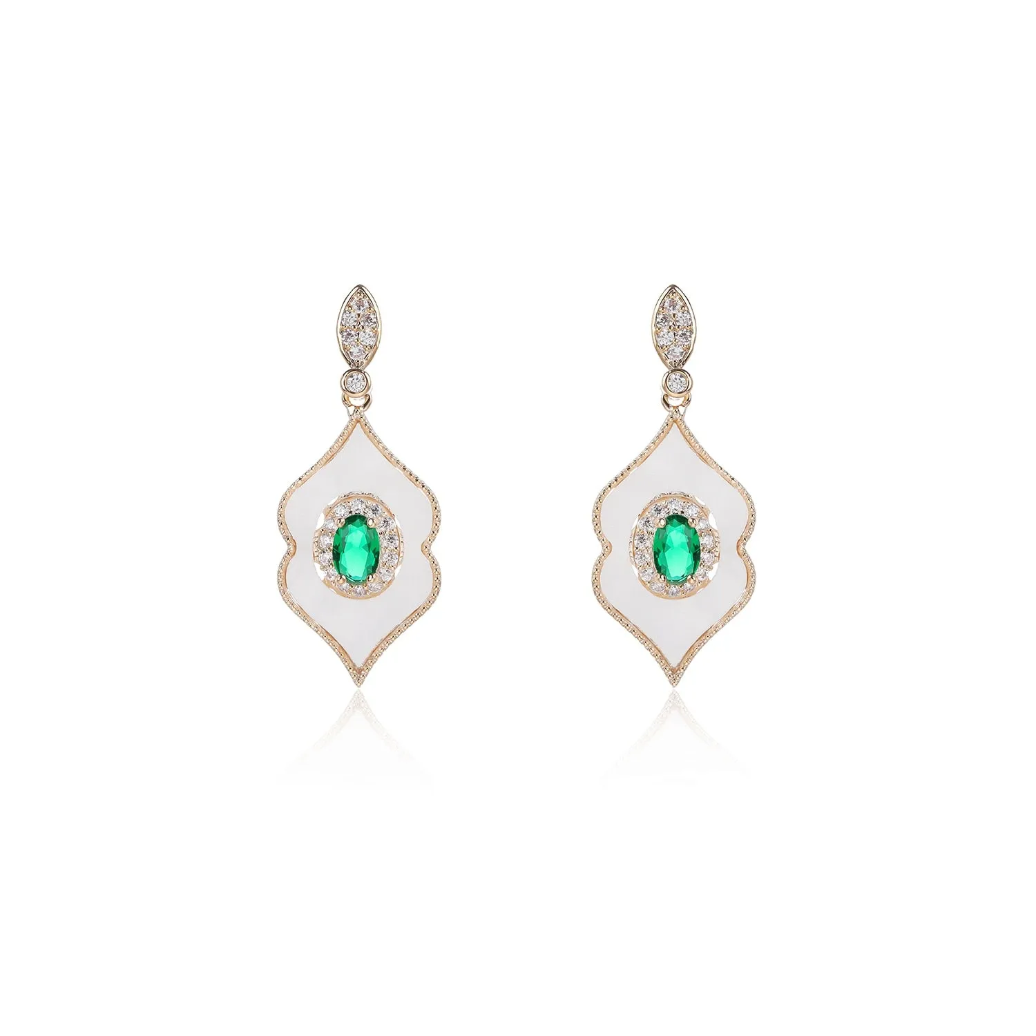 Popular Cubic Zirconia Dangle Earring for Wedding, CZ with Shell Prom Dangle Jewelry for Women and Bride CE11874