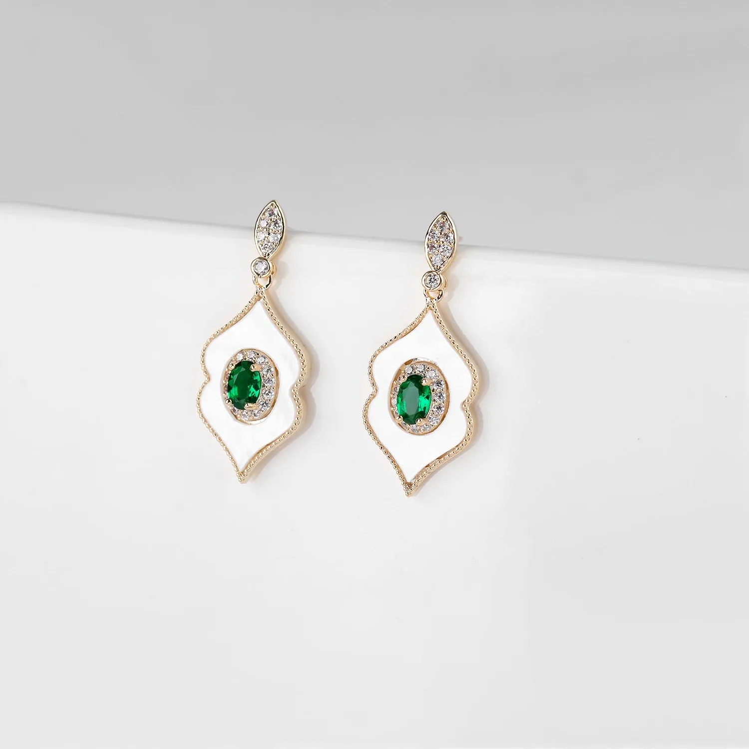 Popular Cubic Zirconia Dangle Earring for Wedding, CZ with Shell Prom Dangle Jewelry for Women and Bride CE11874