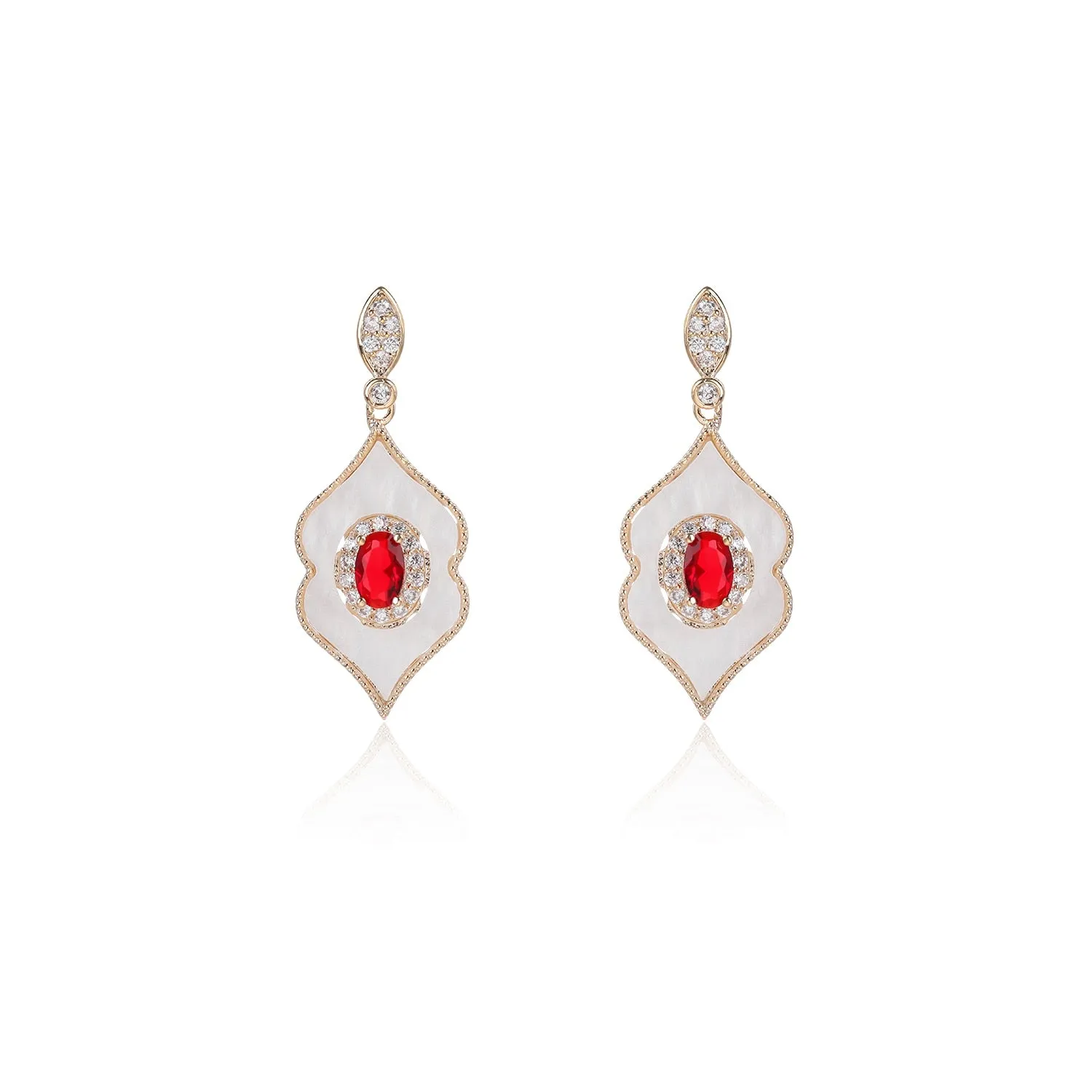 Popular Cubic Zirconia Dangle Earring for Wedding, CZ with Shell Prom Dangle Jewelry for Women and Bride CE11874