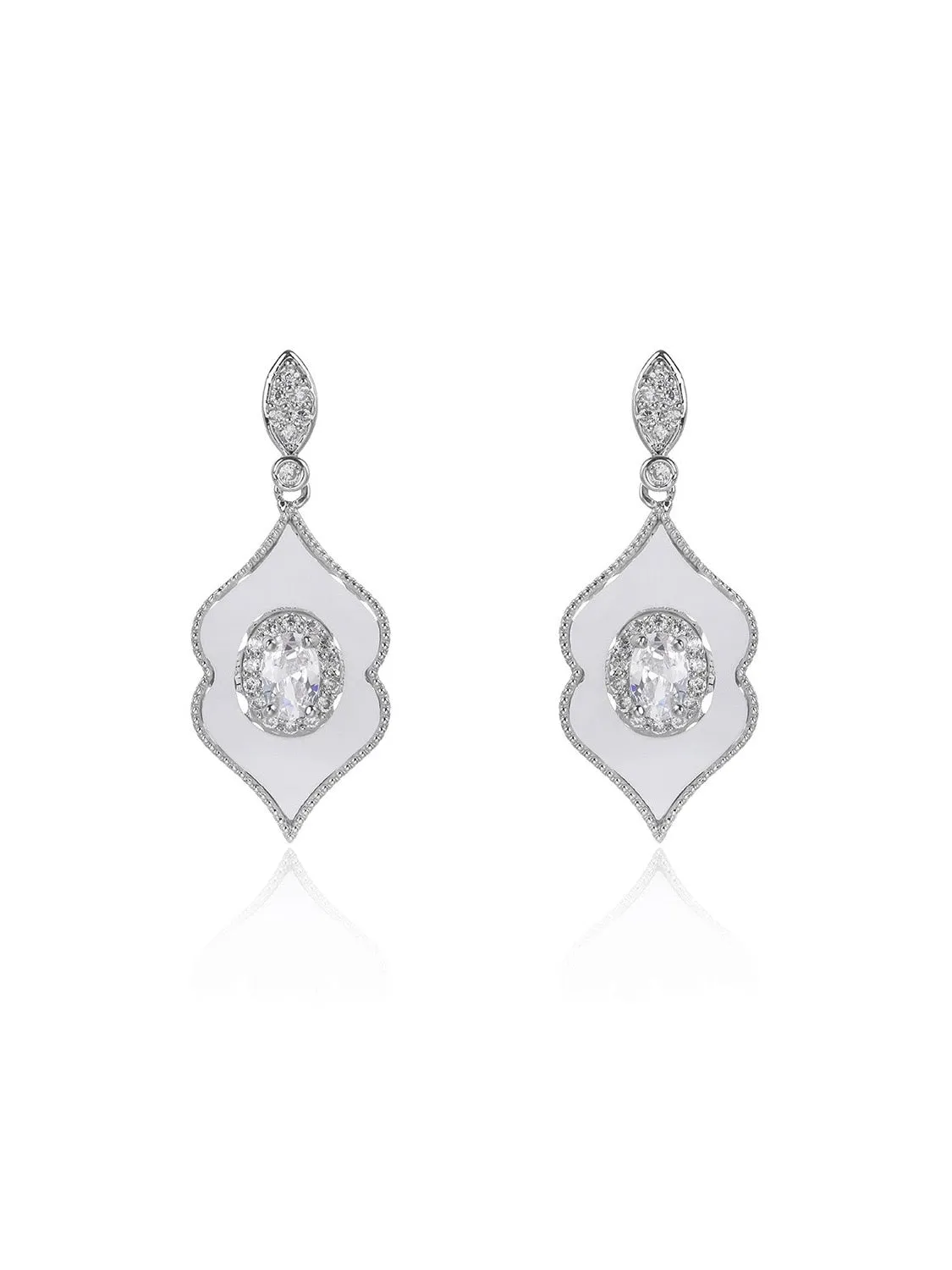Popular Cubic Zirconia Dangle Earring for Wedding, CZ with Shell Prom Dangle Jewelry for Women and Bride CE11874