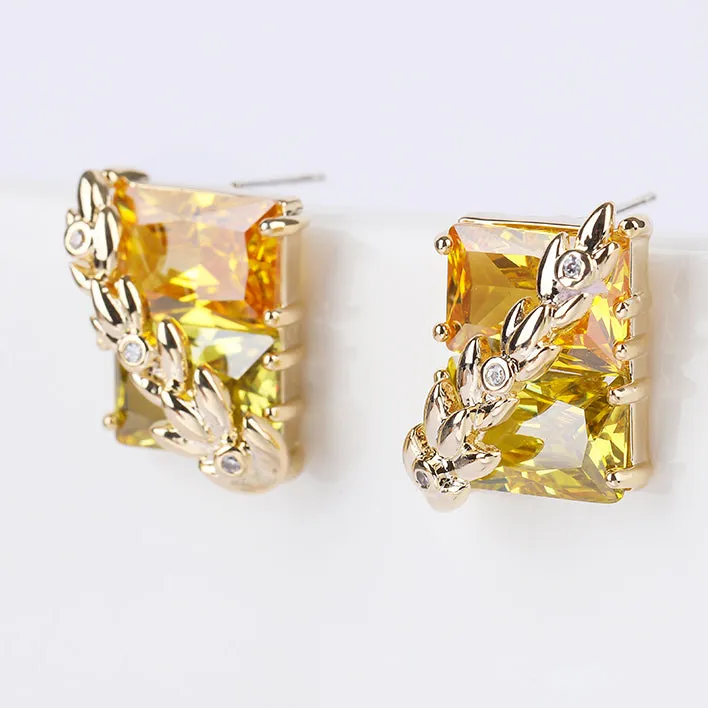 Popular Zircon Square Drop Earring, Women's Girl's Gatherings Jewelry CE11783