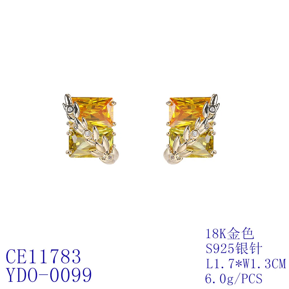 Popular Zircon Square Drop Earring, Women's Girl's Gatherings Jewelry CE11783