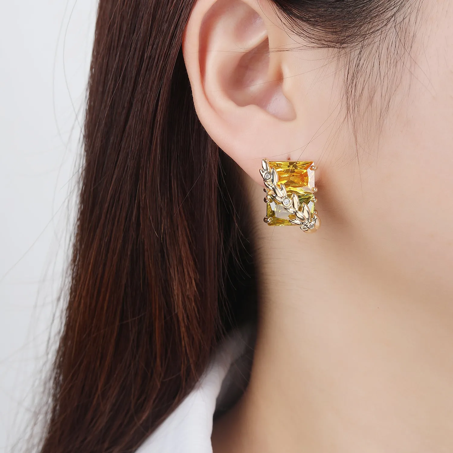 Popular Zircon Square Drop Earring, Women's Girl's Gatherings Jewelry CE11783