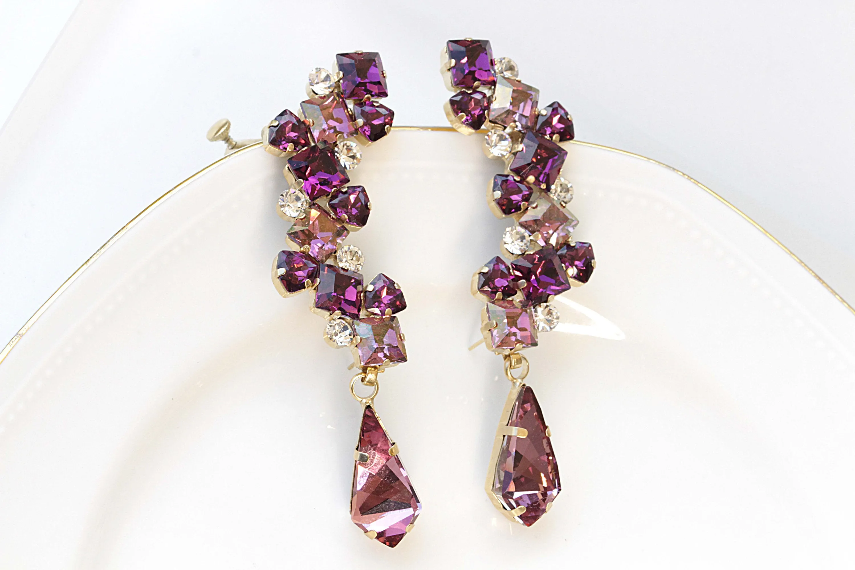 Purple EAR CLIMBER EARRING