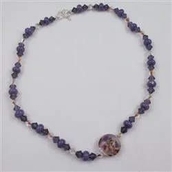 Purple Handmade Artisan Bead Necklace