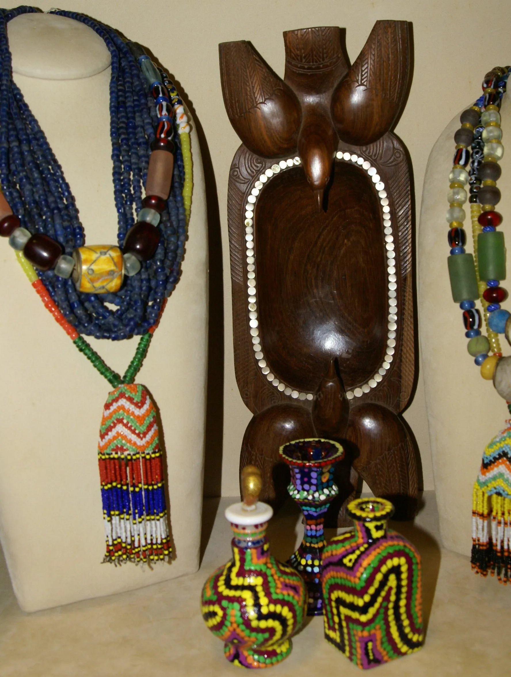 Rare Tribal Ethnic Dayak Iban Tribe Talisman Necklace: Antique Hand Crafted Magical Lukut Sekala , Old Trade Glass Beads, Amber beads, Buffalo Bone Hand Etched Beads, Chinese Coins, collected in 1980’s Borneo Aristocrat Owner, Indonesia. NB5
